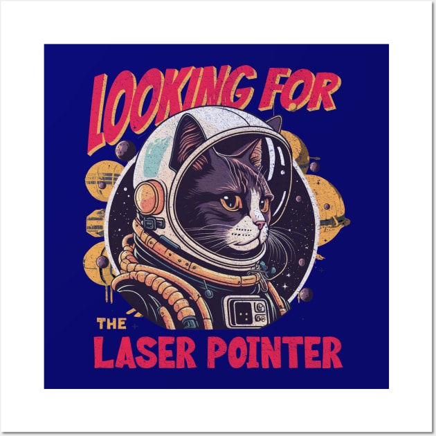 Looking For The Laser Pointer Wall Art by Retro Meowster